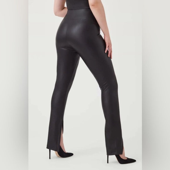 SPANX Leather-Like Front Slit Leggings Sz S NWT - Picture 2 of 6